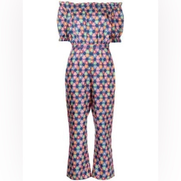 SALONI Juli-B Night Star print 100% silk jumpsuit 6 NWT - Picture 3 of 14